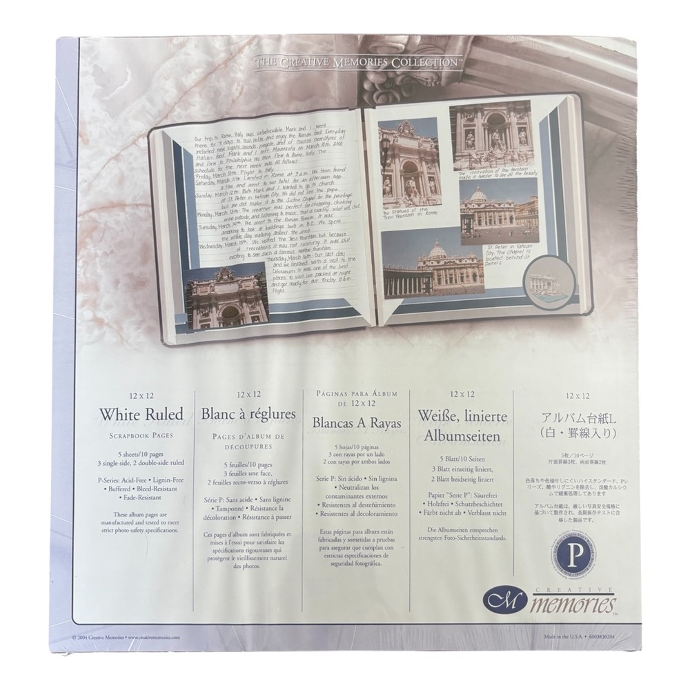 WHITE RULED PAGES Creative Memories Scrapbook Pages Original 12x12 NEW NWT